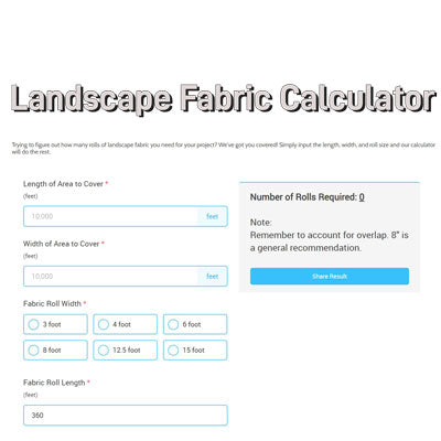 Landscape Fabric Calculator