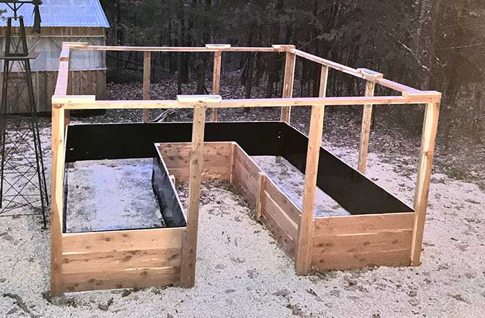 Plant Box Liner Material Installed