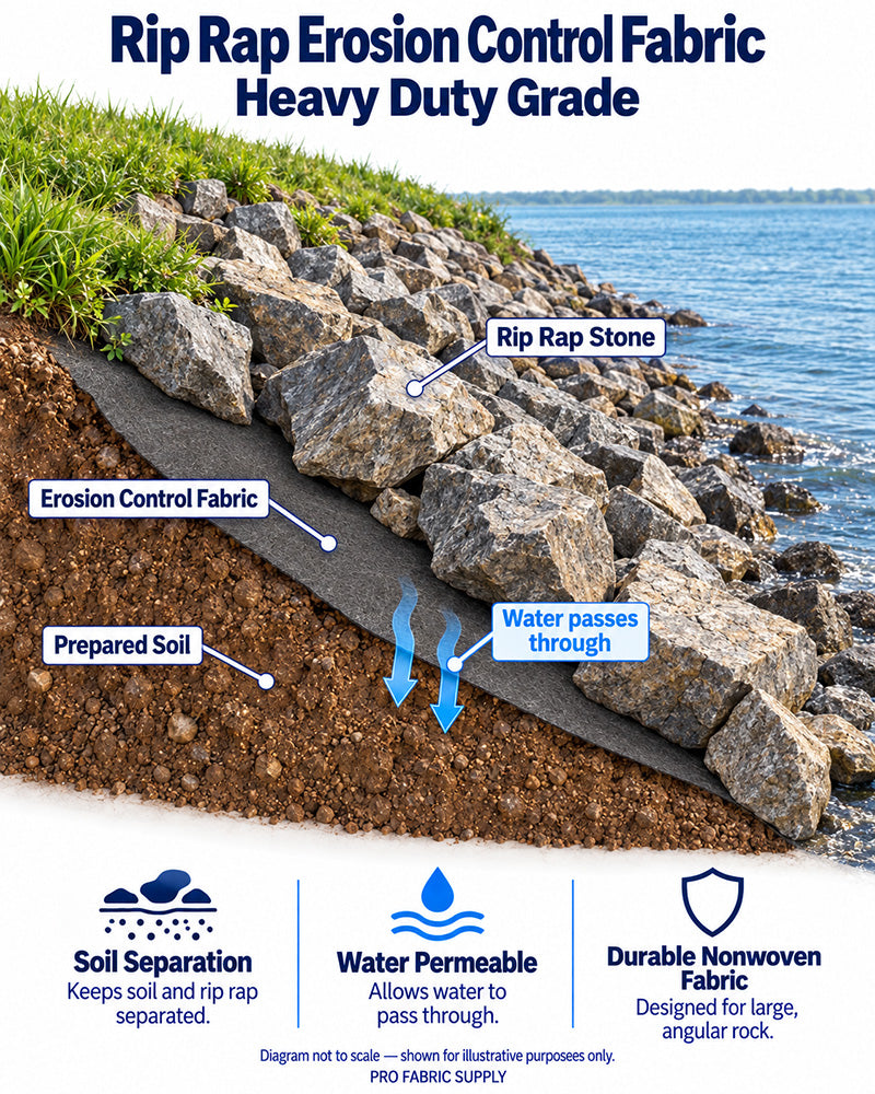 Drainage & Erosion Control Fabric - Ultra Heavy-Duty - 8oz - 15' x 300' Roll