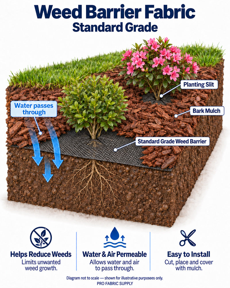 Weed Barrier Fabric Standard Grade cross-section diagram