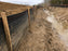 Construction silt fence around a graded lot
