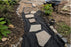Filter fabric under a stepping stone garden path
