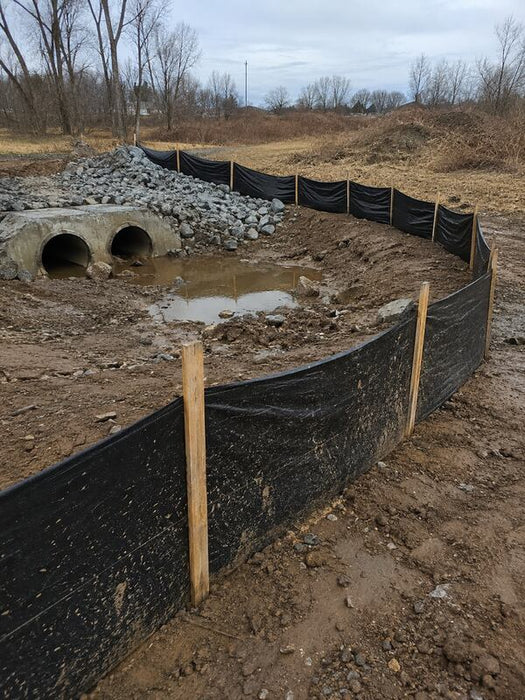 Silt fence around a culvert outlet for sediment control

