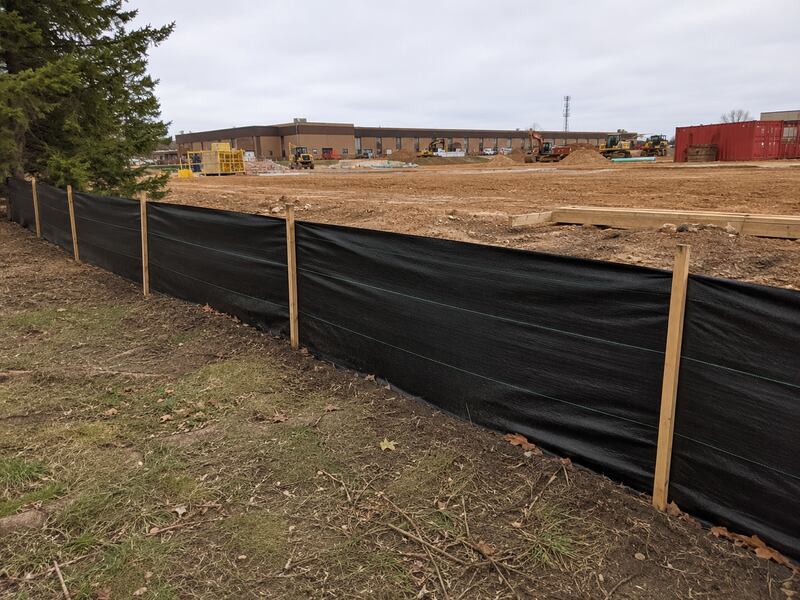 Silt fence for sediment control on a site
