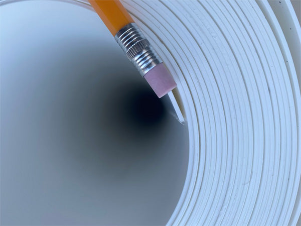 Pencil Eraser Compared to 60 Mil Thickness