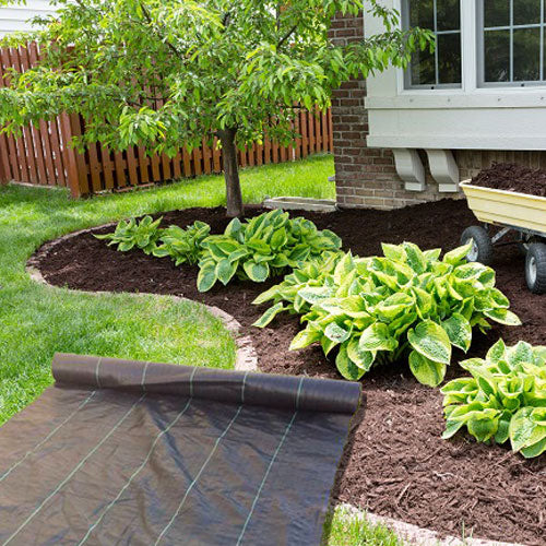 Weed Guard Landscape Fabric in Garden